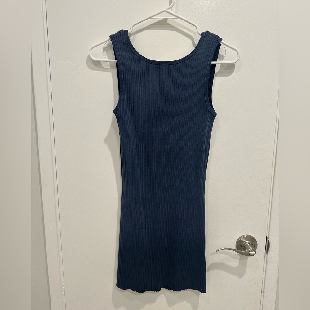 Madhappy Navy Blue Ribbed Dress